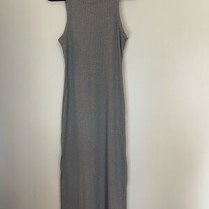 Heart and Hips women’s midi ribbed bodycon tank dress size medium soft gray